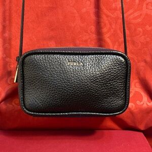 Furla Textured Black Crossbody Bag